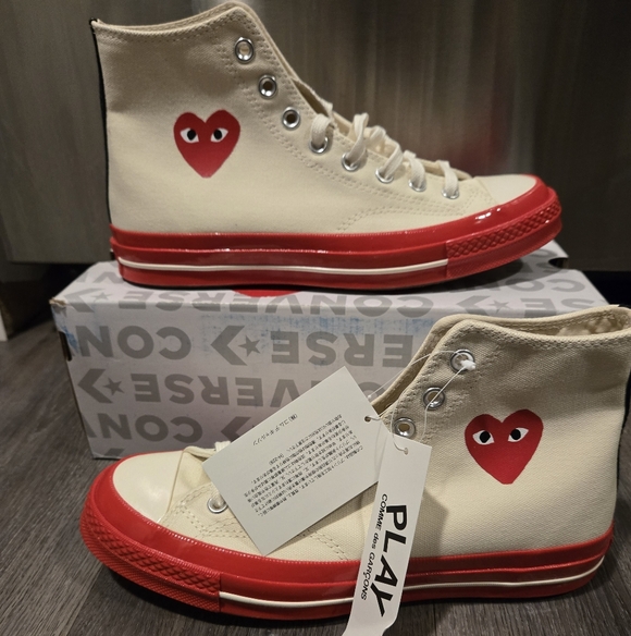 Converse Other - CDC Converse x PLAY Canvas Chuck Cream with Red Brand Mens 8 NEW